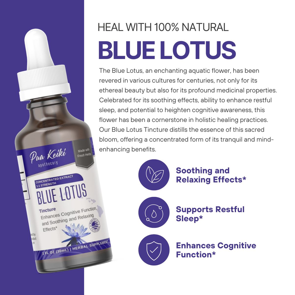 Blue Lotus Tincture Pua Keiki