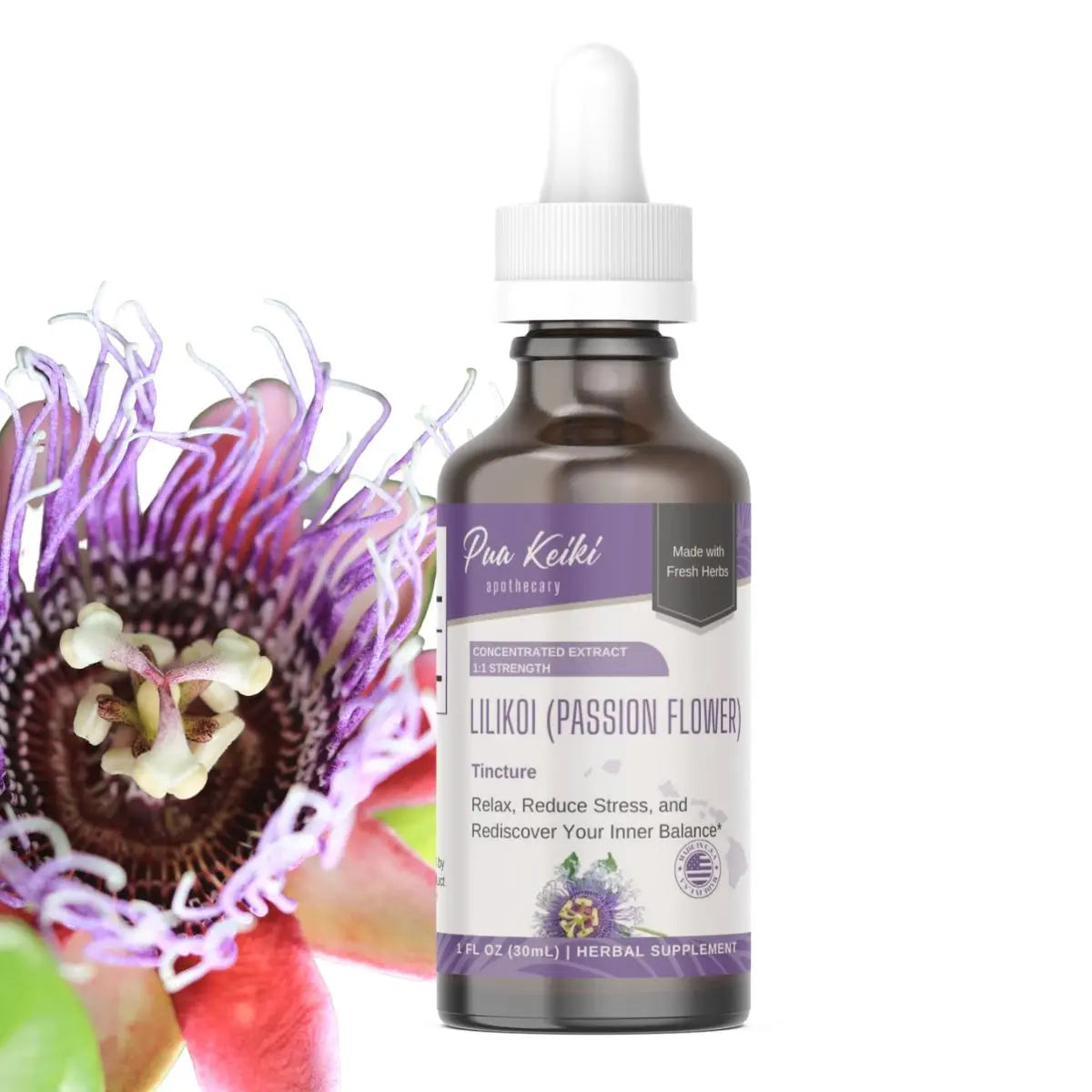 Lilikoi Passion Flower Tincture Pua Keiki