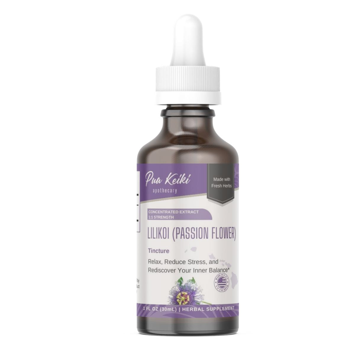 Lilikoi Passion Flower Tincture Pua Keiki